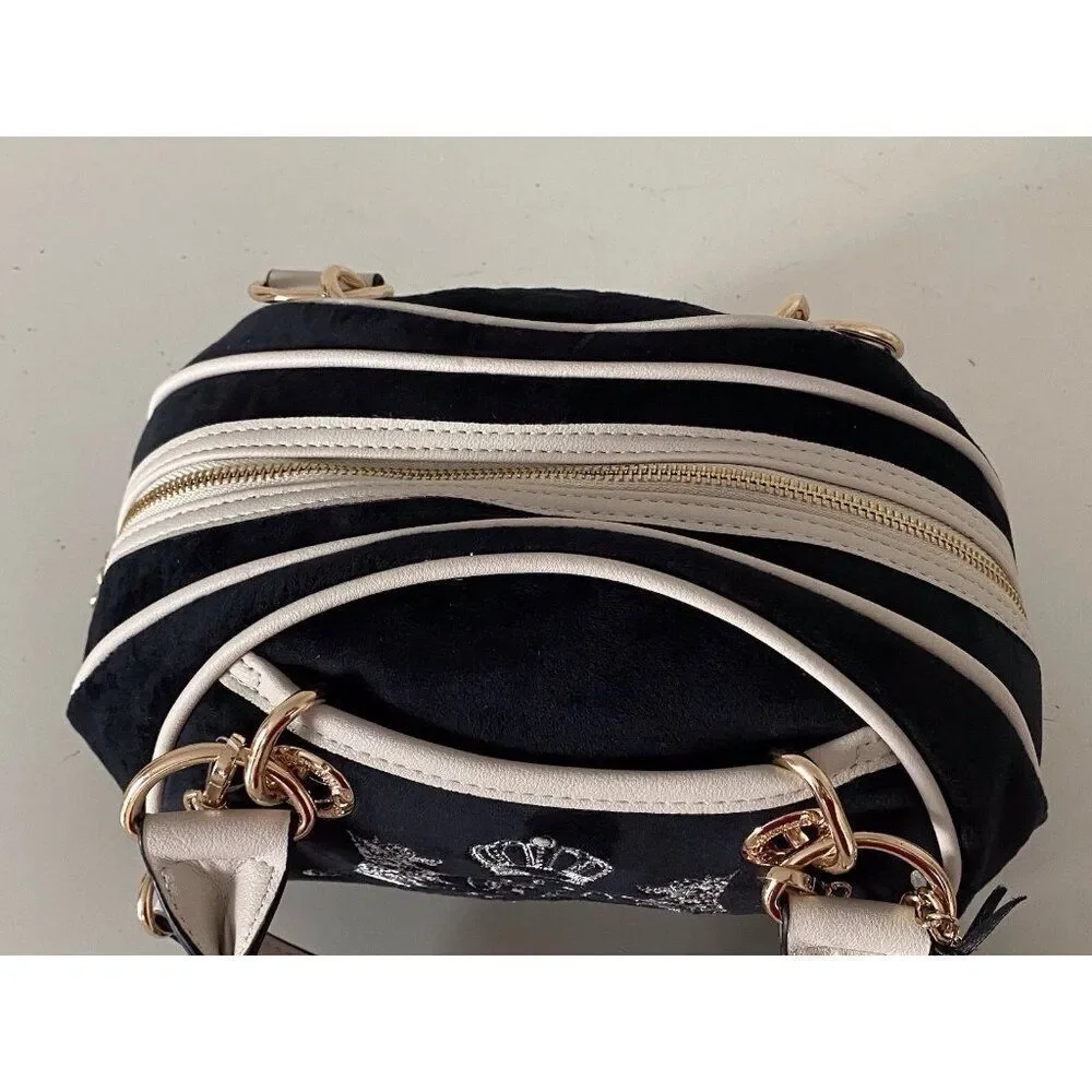 Juicy Couture Classic Scottie Dogs Satchel Crossbody Liquorice Crystal Card Case